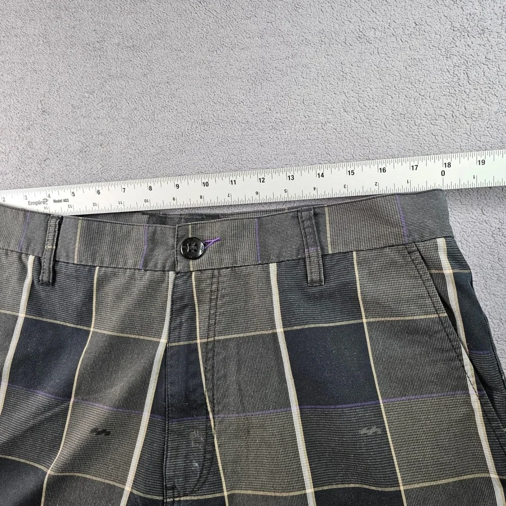 Billabong Golf Shorts Mens 36 Black Gray Plaid Performance‎ Regular Fit Mid-Rise